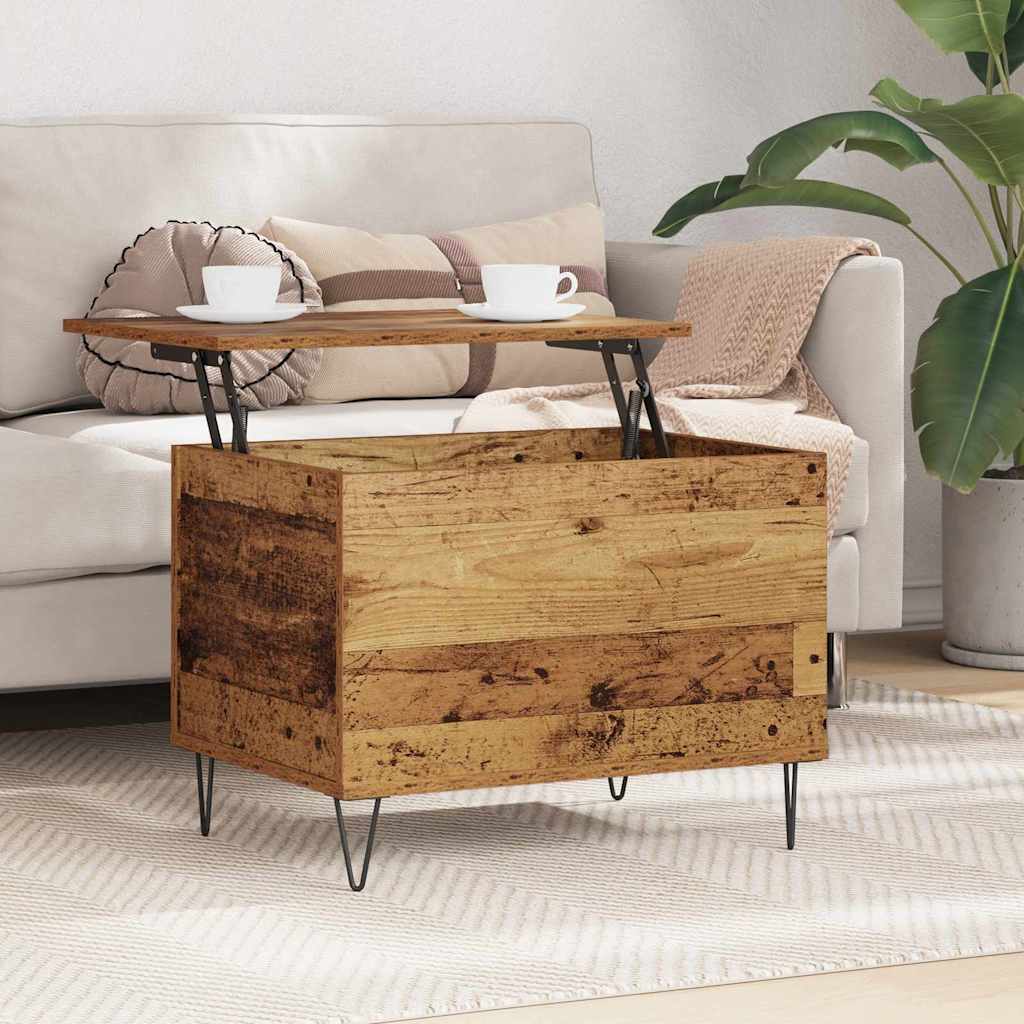 vidaXL Stolik kawowy Stare drewno 60 x 44,5 x 45 cm