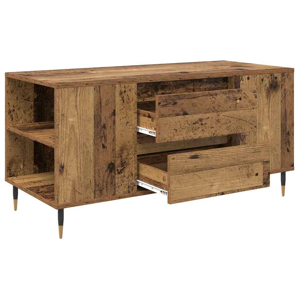 vidaXL Stolik kawowy z szufladą Stare drewno 102 x 44,5 x 50 cm