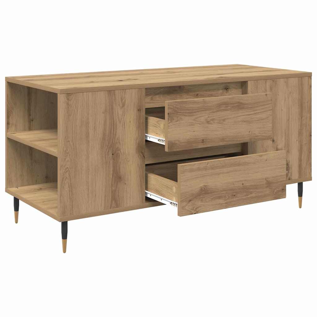 vidaXL Stolik kawowy z szufladą Dąb rzemieślniczy 102 x 44,5 x 50 cm