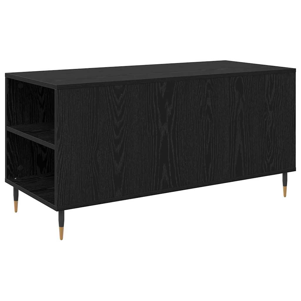 vidaXL Stolik kawowy z szufladą Czarny Dąb 102 x 44,5 x 50 cm