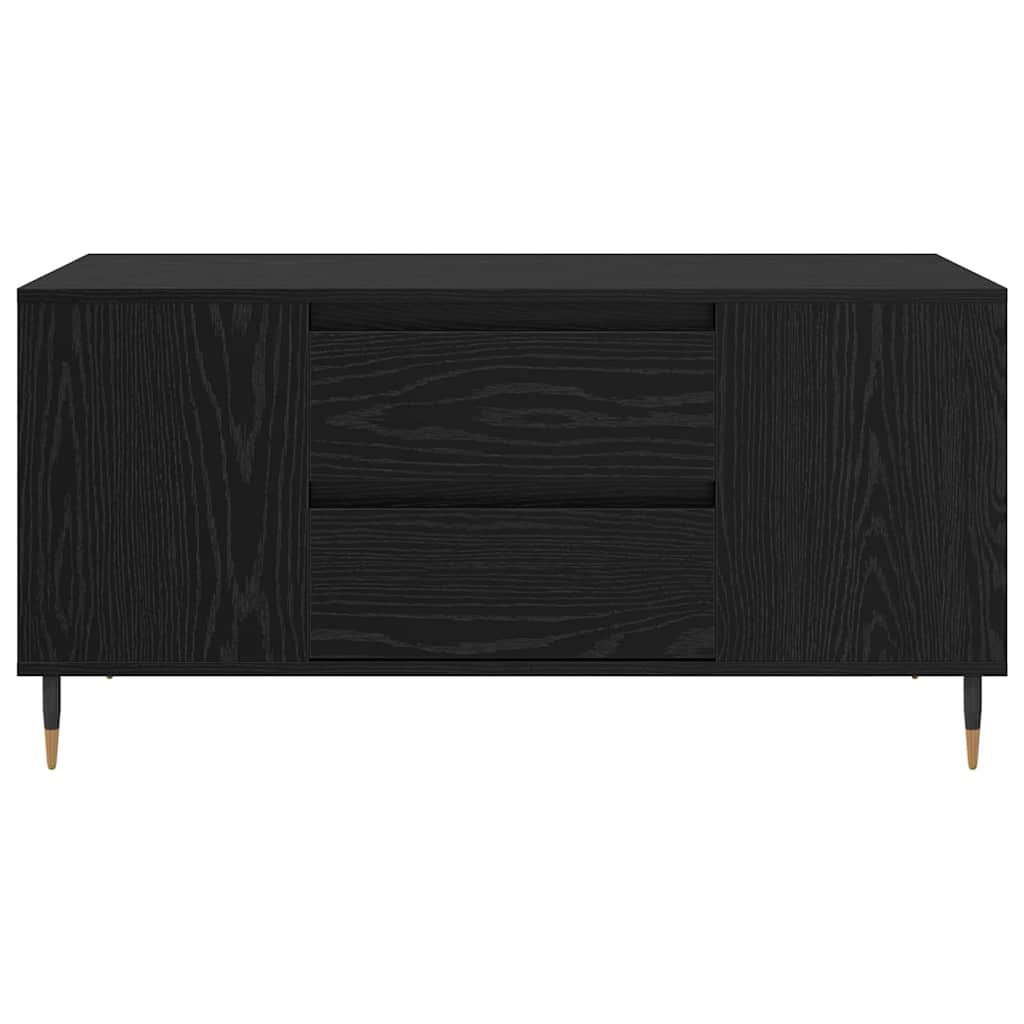 vidaXL Stolik kawowy z szufladą Czarny Dąb 102 x 44,5 x 50 cm