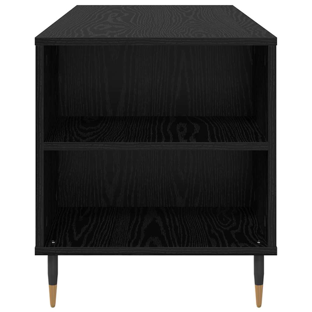 vidaXL Stolik kawowy z szufladą Czarny Dąb 102 x 44,5 x 50 cm