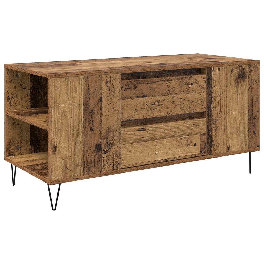 vidaXL Stolik kawowy z szufladą Stare drewno 102 x 44,5 x 50 cm