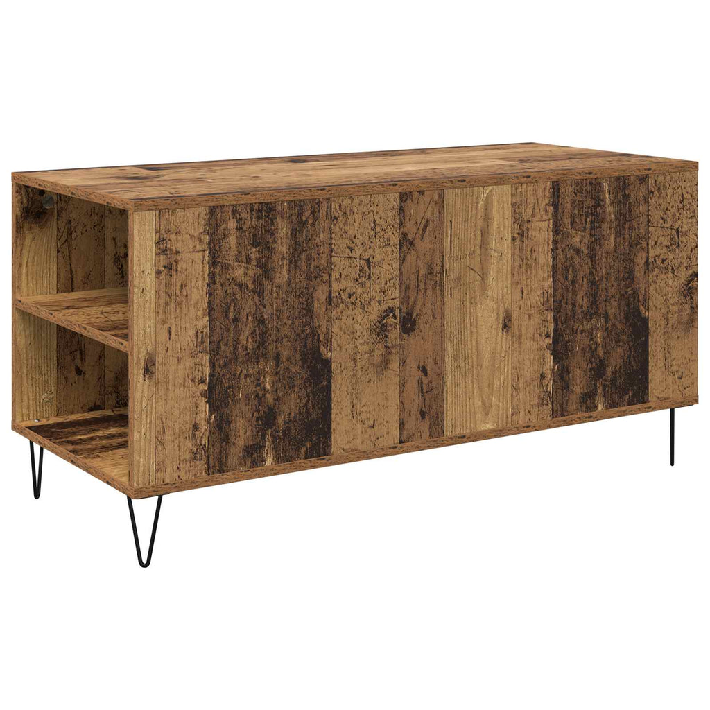 vidaXL Stolik kawowy z szufladą Stare drewno 102 x 44,5 x 50 cm