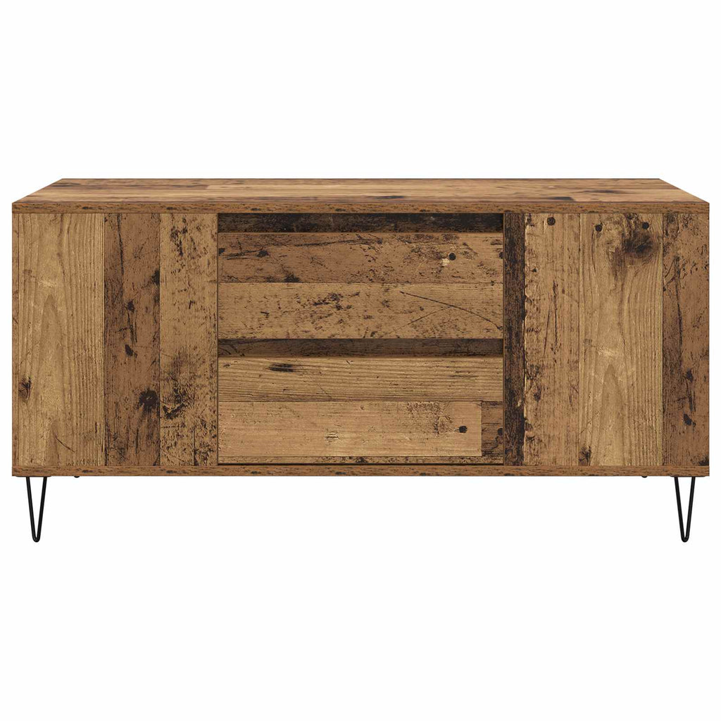 vidaXL Stolik kawowy z szufladą Stare drewno 102 x 44,5 x 50 cm