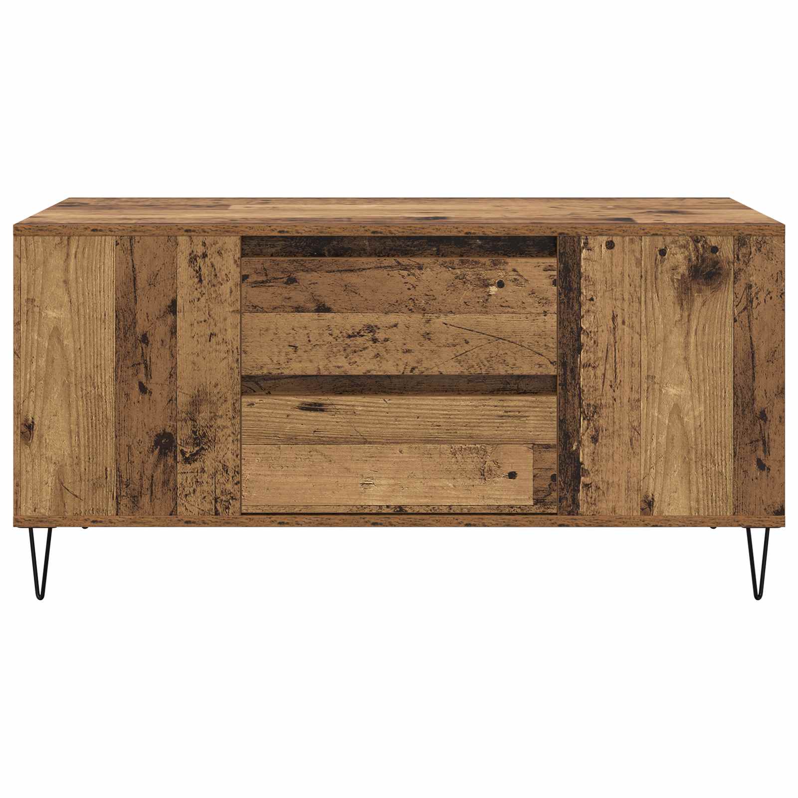 vidaXL Stolik kawowy z szufladą Stare drewno 102 x 44,5 x 50 cm