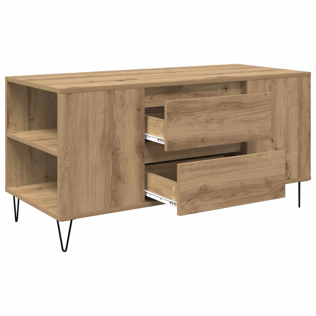 vidaXL Stolik kawowy z szufladą Dąb rzemieślniczy 102 x 44,5 x 50 cm
