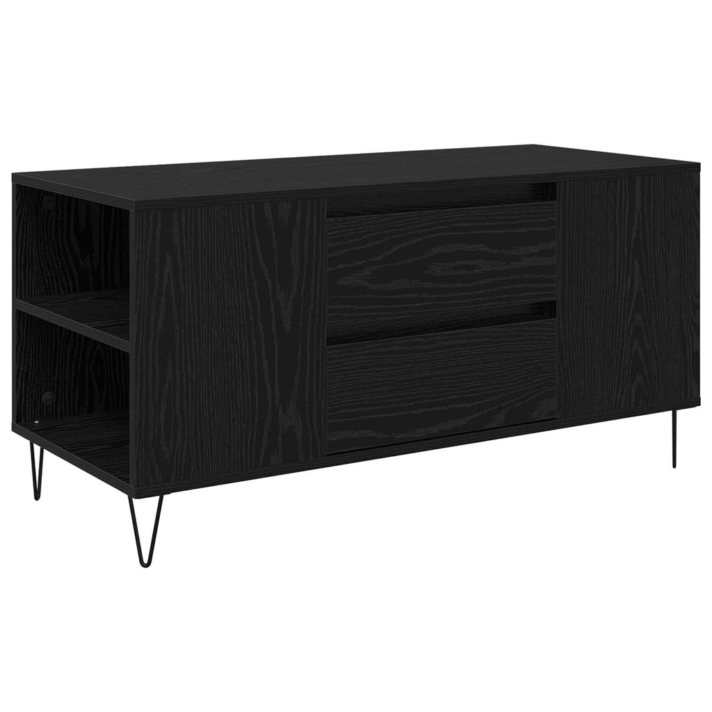 vidaXL Stolik kawowy z szufladą Czarny Dąb 102 x 44,5 x 50 cm