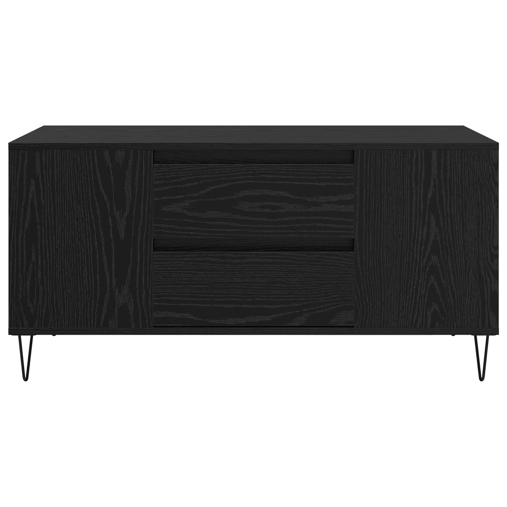 vidaXL Stolik kawowy z szufladą Czarny Dąb 102 x 44,5 x 50 cm