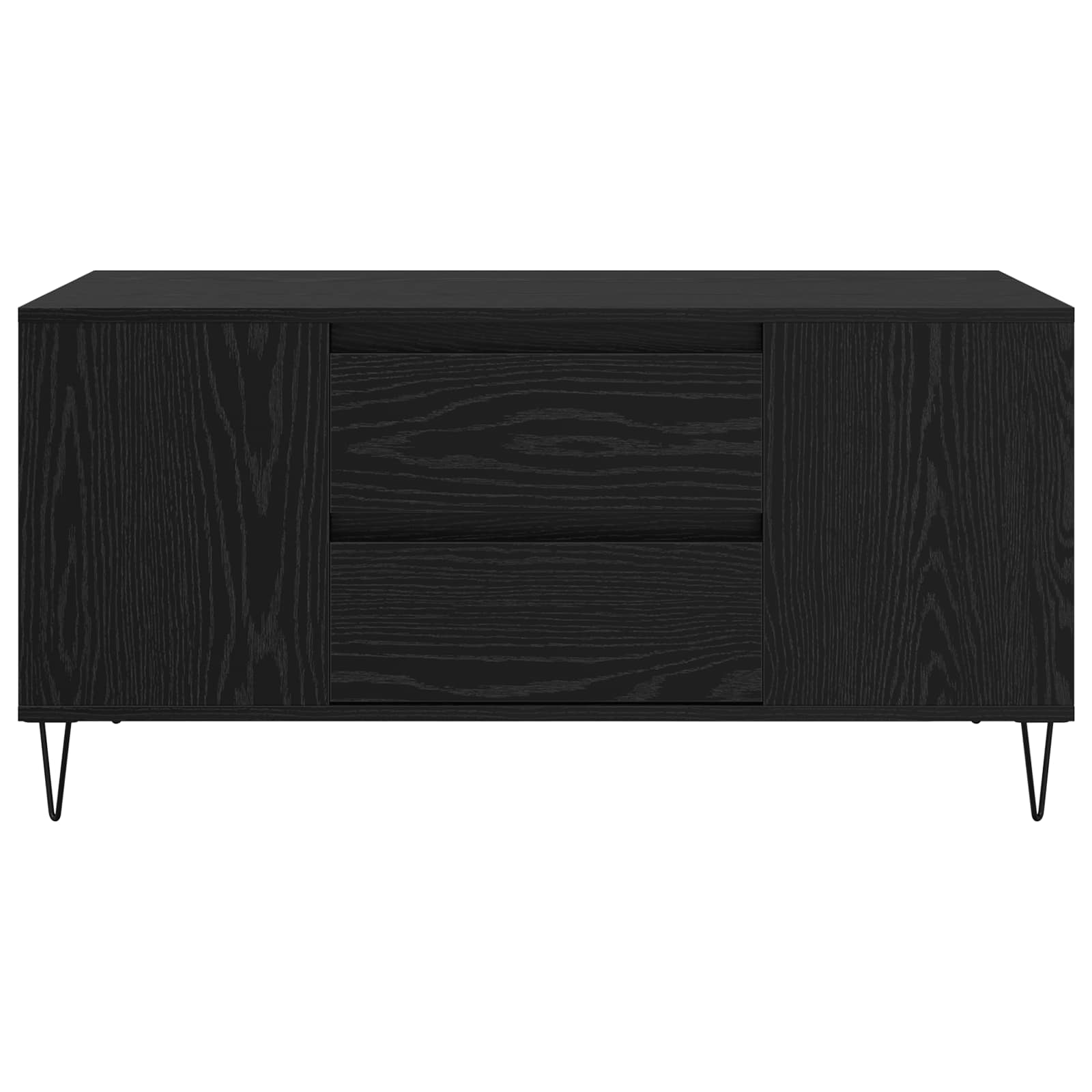 vidaXL Stolik kawowy z szufladą Czarny Dąb 102 x 44,5 x 50 cm