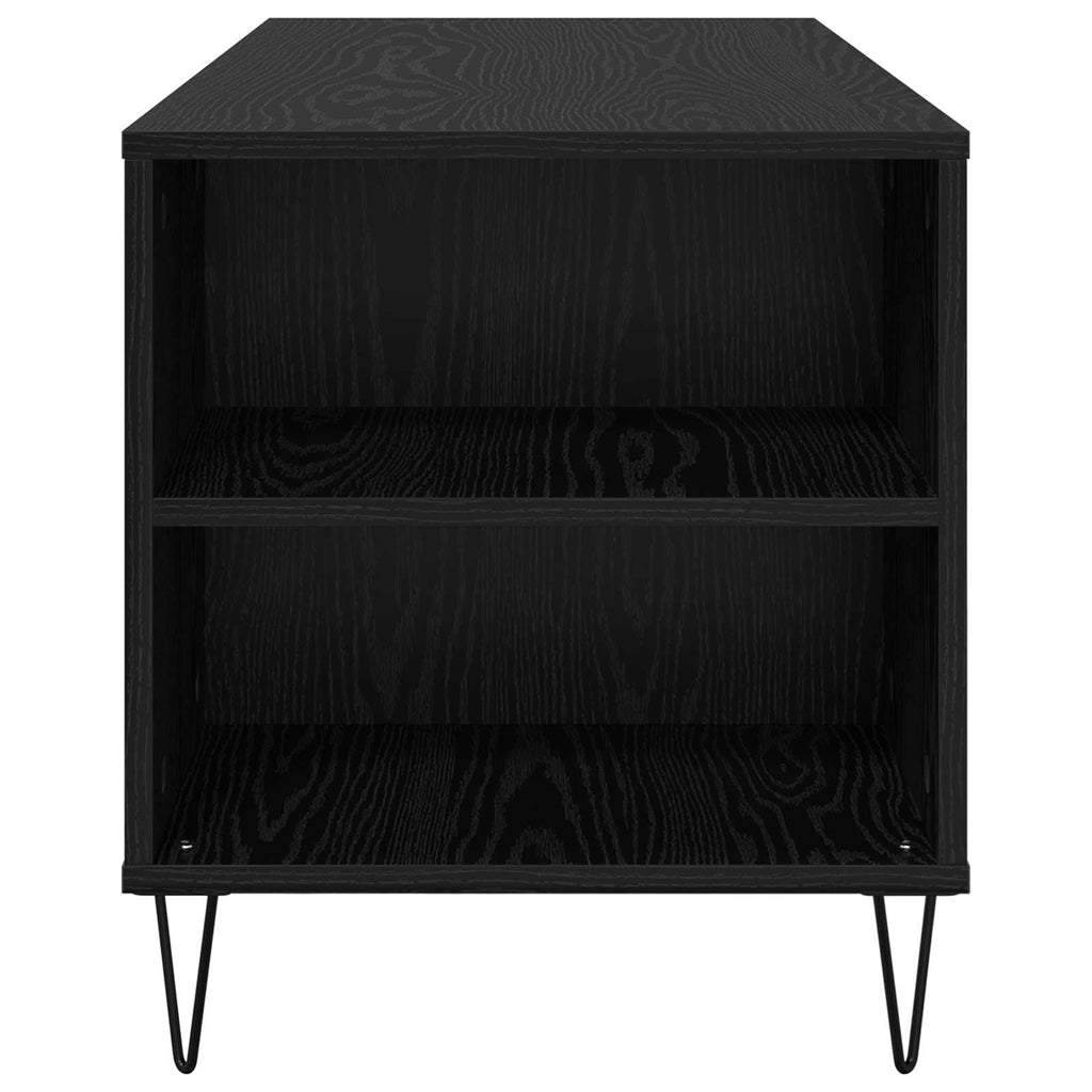 vidaXL Stolik kawowy z szufladą Czarny Dąb 102 x 44,5 x 50 cm