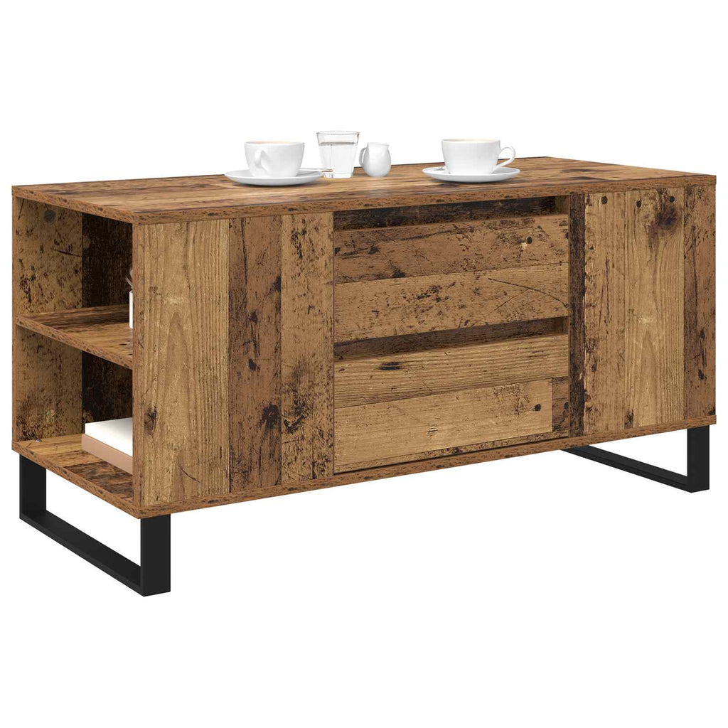 vidaXL Stolik kawowy Stare drewno 102 x 44,5 x 50 cm