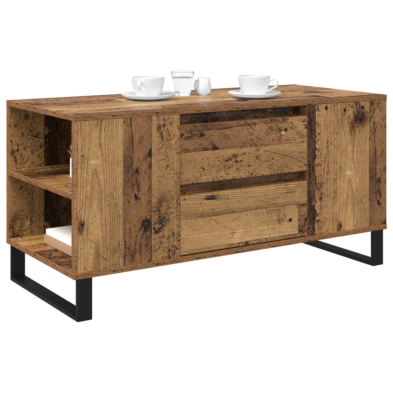 vidaXL Stolik kawowy Stare drewno 102 x 44,5 x 50 cm