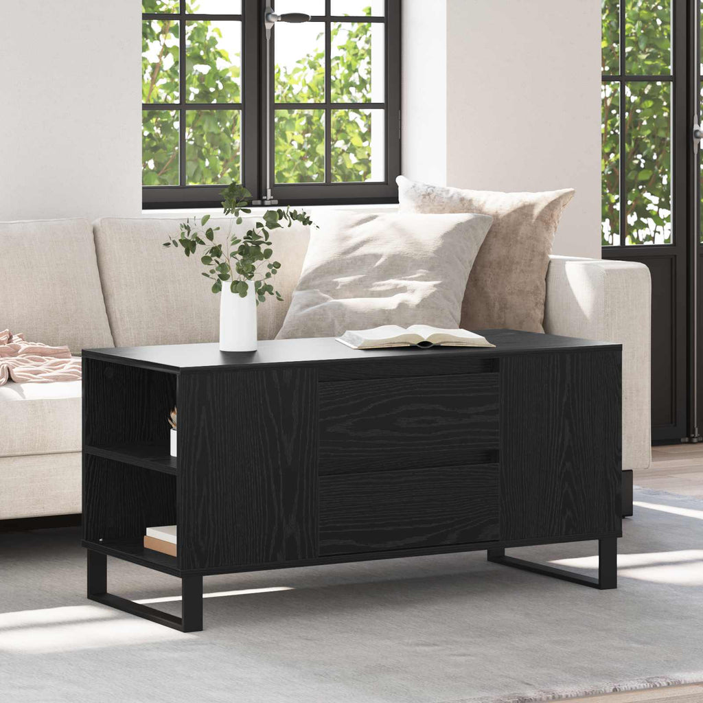vidaXL Stolik kawowy Czarny Dąb 102 x 44,5 x 50 cm