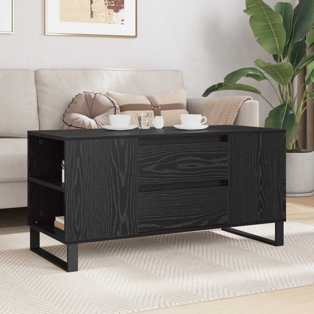 vidaXL Stolik kawowy Czarny Dąb 102 x 44,5 x 50 cm