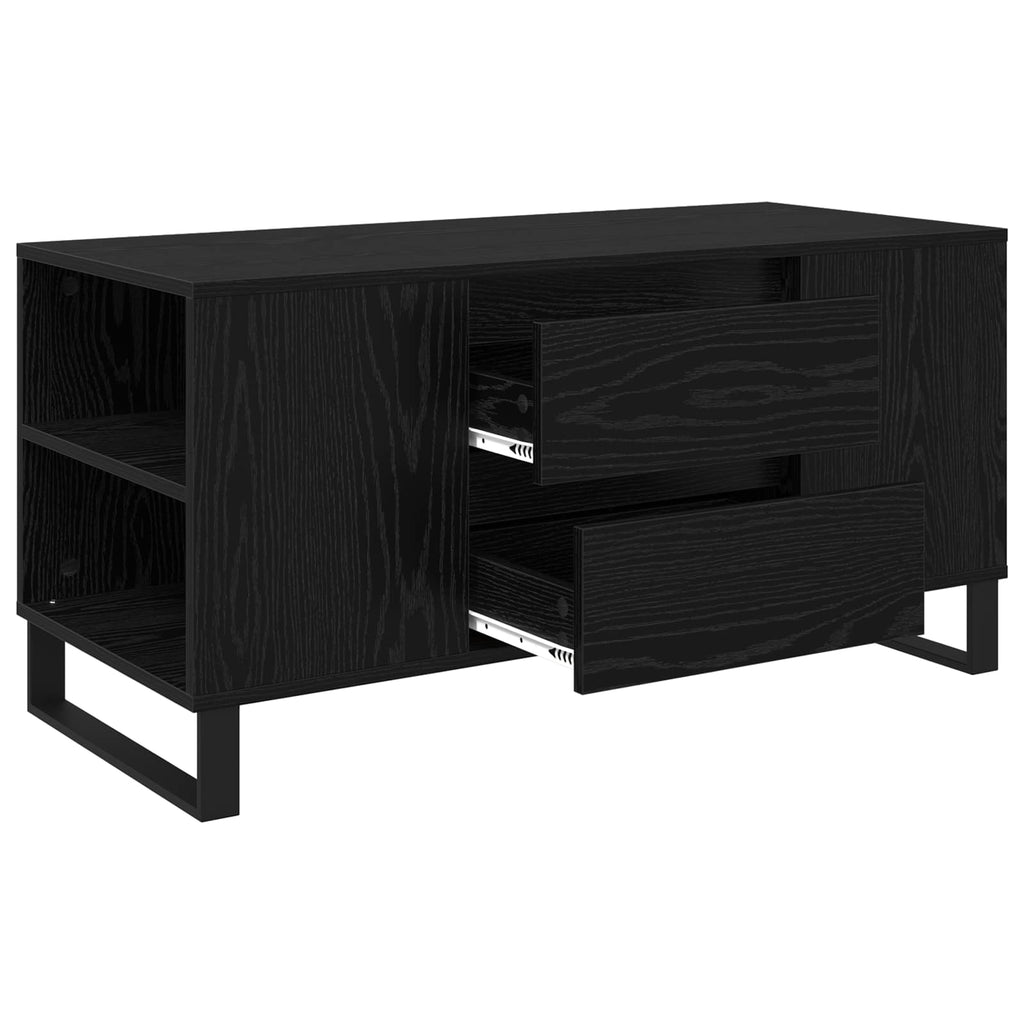vidaXL Stolik kawowy Czarny Dąb 102 x 44,5 x 50 cm