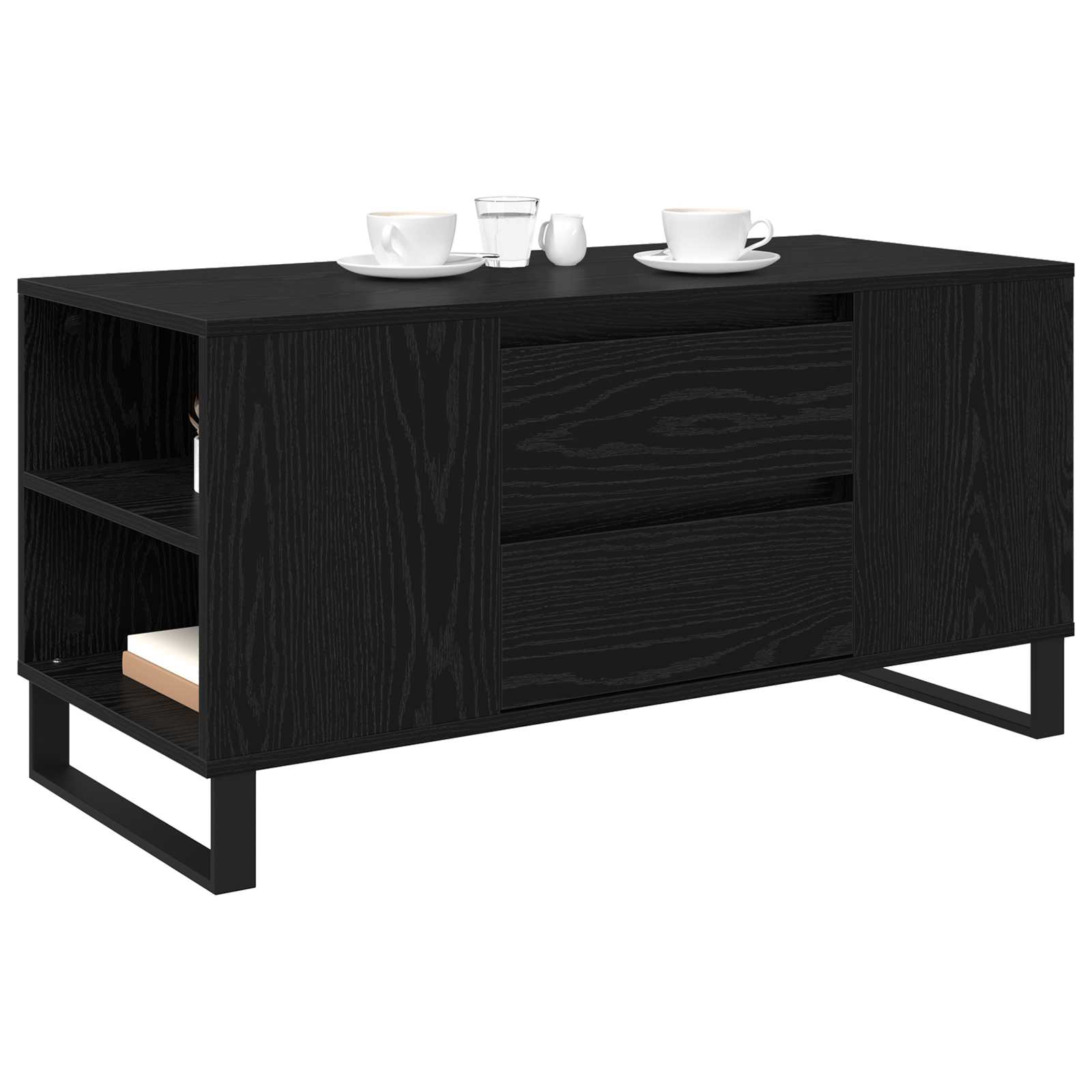 vidaXL Stolik kawowy Czarny Dąb 102 x 44,5 x 50 cm
