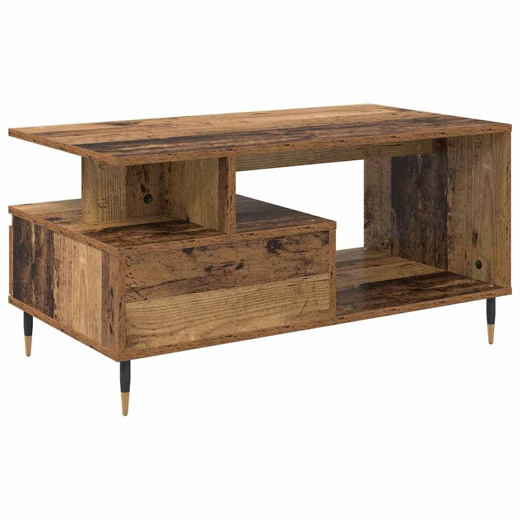 vidaXL Stolik kawowy z szufladą Stare drewno 90 x 49 x 45 cm
