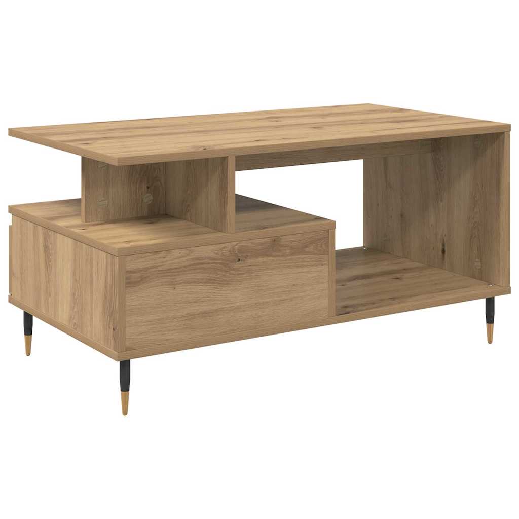 vidaXL Stolik kawowy z szufladą Dąb rzemieślniczy 90 x 49 x 45 cm