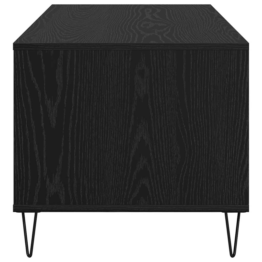 vidaXL Stolik kawowy z szufladą Czarny Dąb 90 x 49 x 45 cm