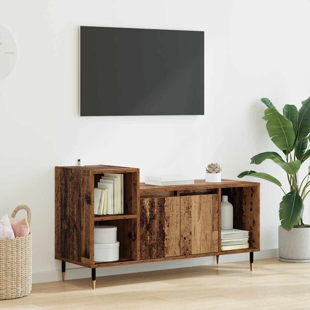 vidaXL Szafka pod telewizor Stare drewno 100 x 35 x 55 cm