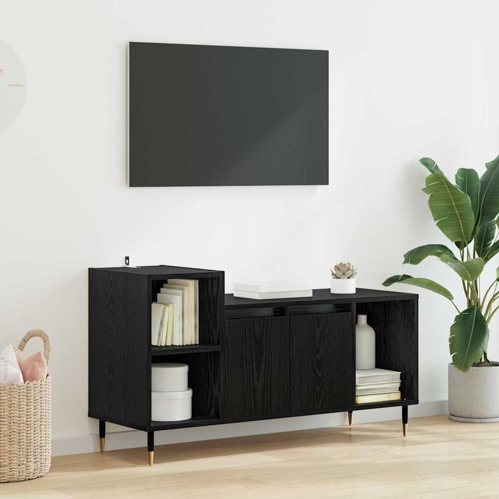 vidaXL Szafka pod telewizor Czarny Dąb 100 x 35 x 55 cm