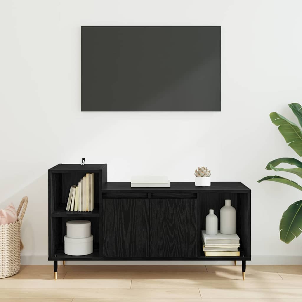 vidaXL Szafka pod telewizor Czarny Dąb 100 x 35 x 55 cm