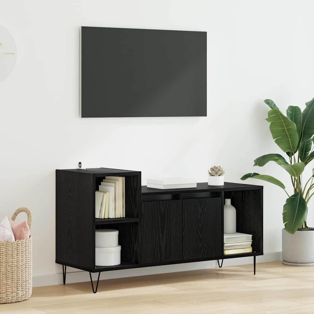 vidaXL Szafka pod telewizor Czarny Dąb 100 x 35 x 55 cm