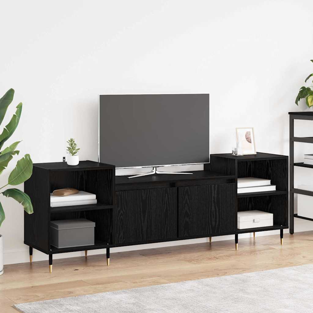 vidaXL Szafka pod telewizor Czarny Dąb 160 x 35 x 55 cm