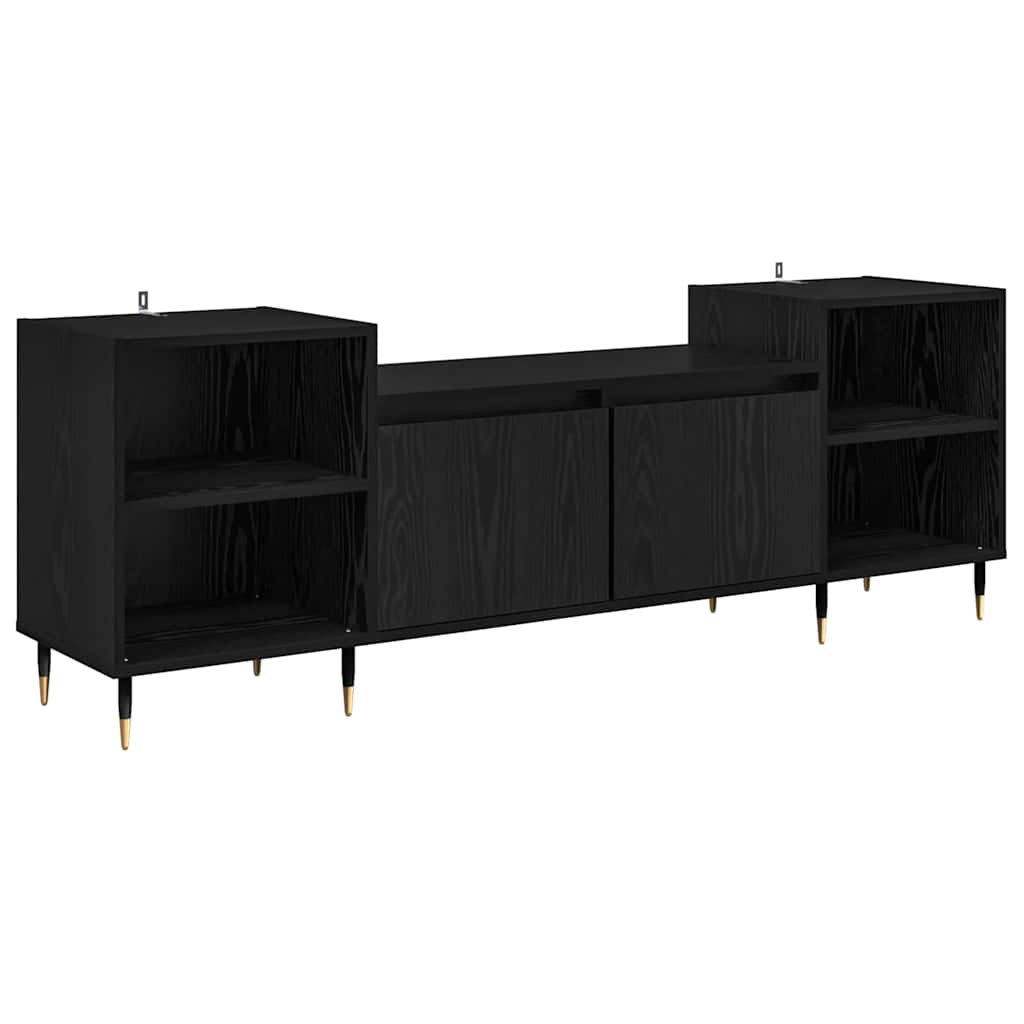 vidaXL Szafka pod telewizor Czarny Dąb 160 x 35 x 55 cm