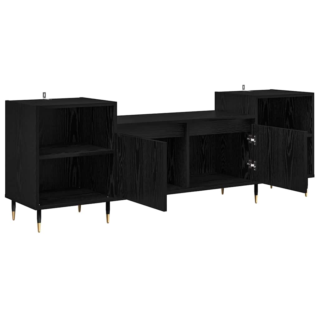 vidaXL Szafka pod telewizor Czarny Dąb 160 x 35 x 55 cm