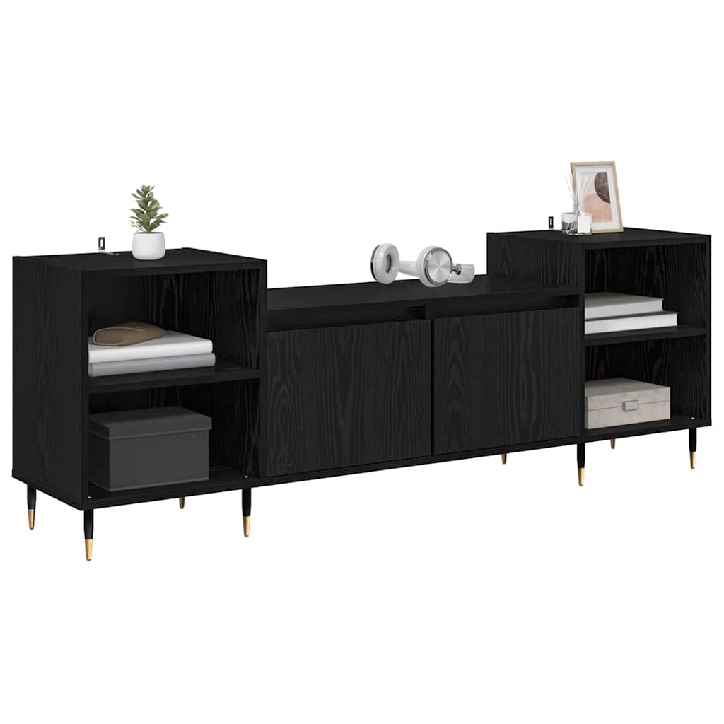 vidaXL Szafka pod telewizor Czarny Dąb 160 x 35 x 55 cm