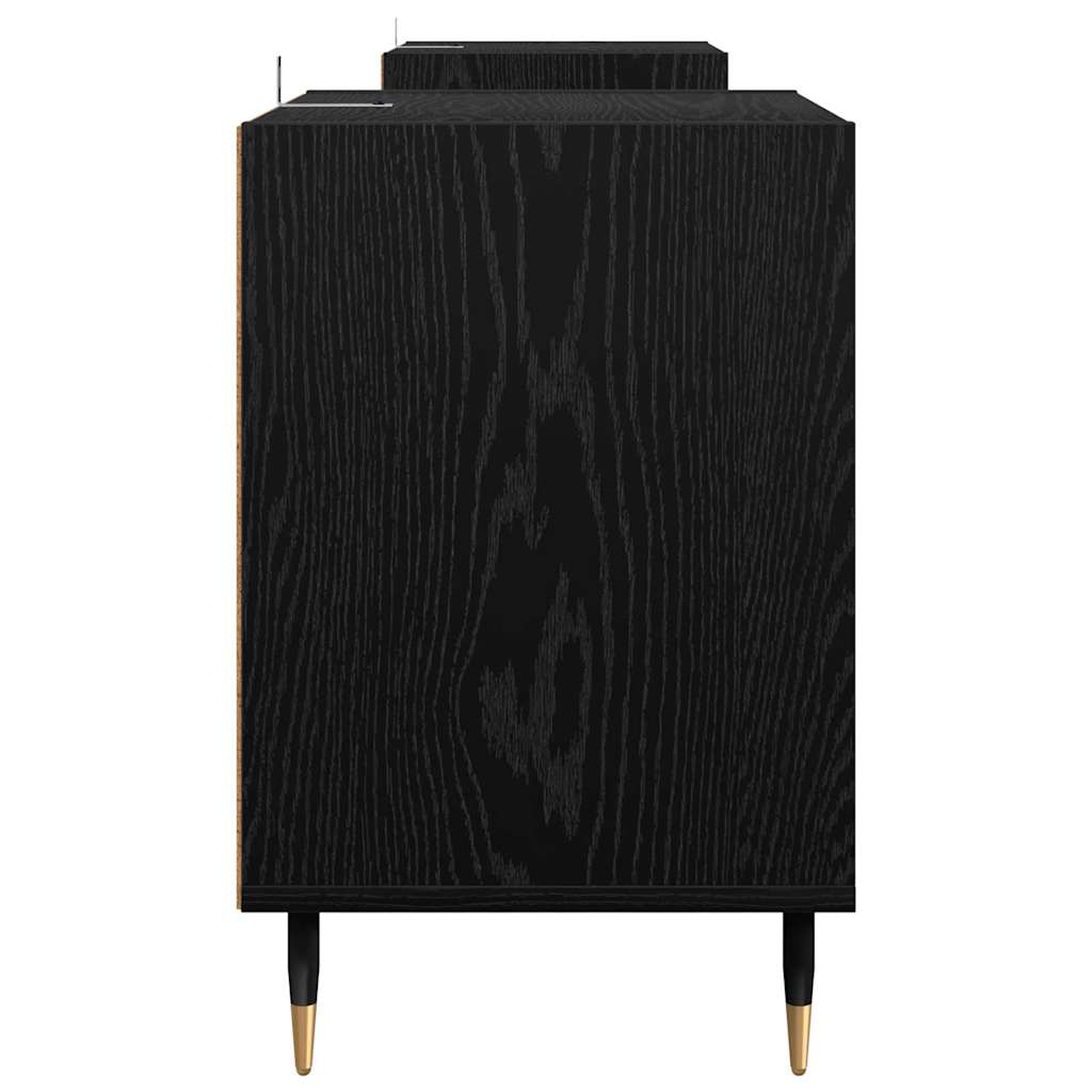 vidaXL Szafka pod telewizor Czarny Dąb 160 x 35 x 55 cm
