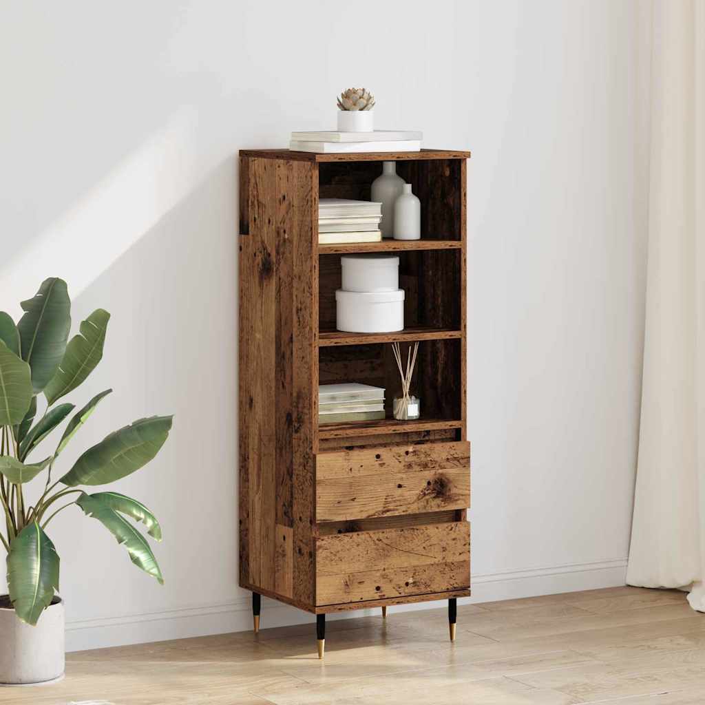 vidaXL Highboard Stare drewno 40 x 36 x 110 cm Materiał drewnopochodny