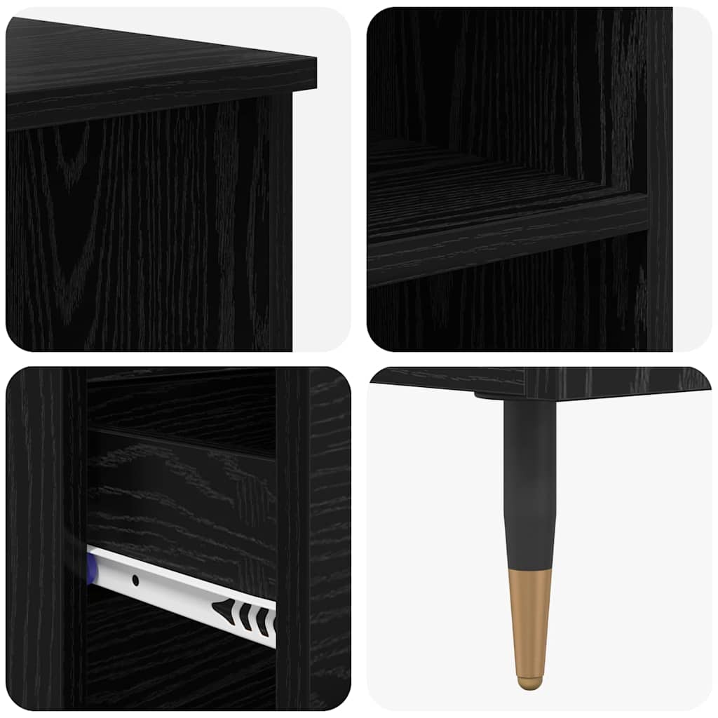 vidaXL Highboard Czarny Dąb 40 x 36 x 110 cm Materiał drewnopochodny