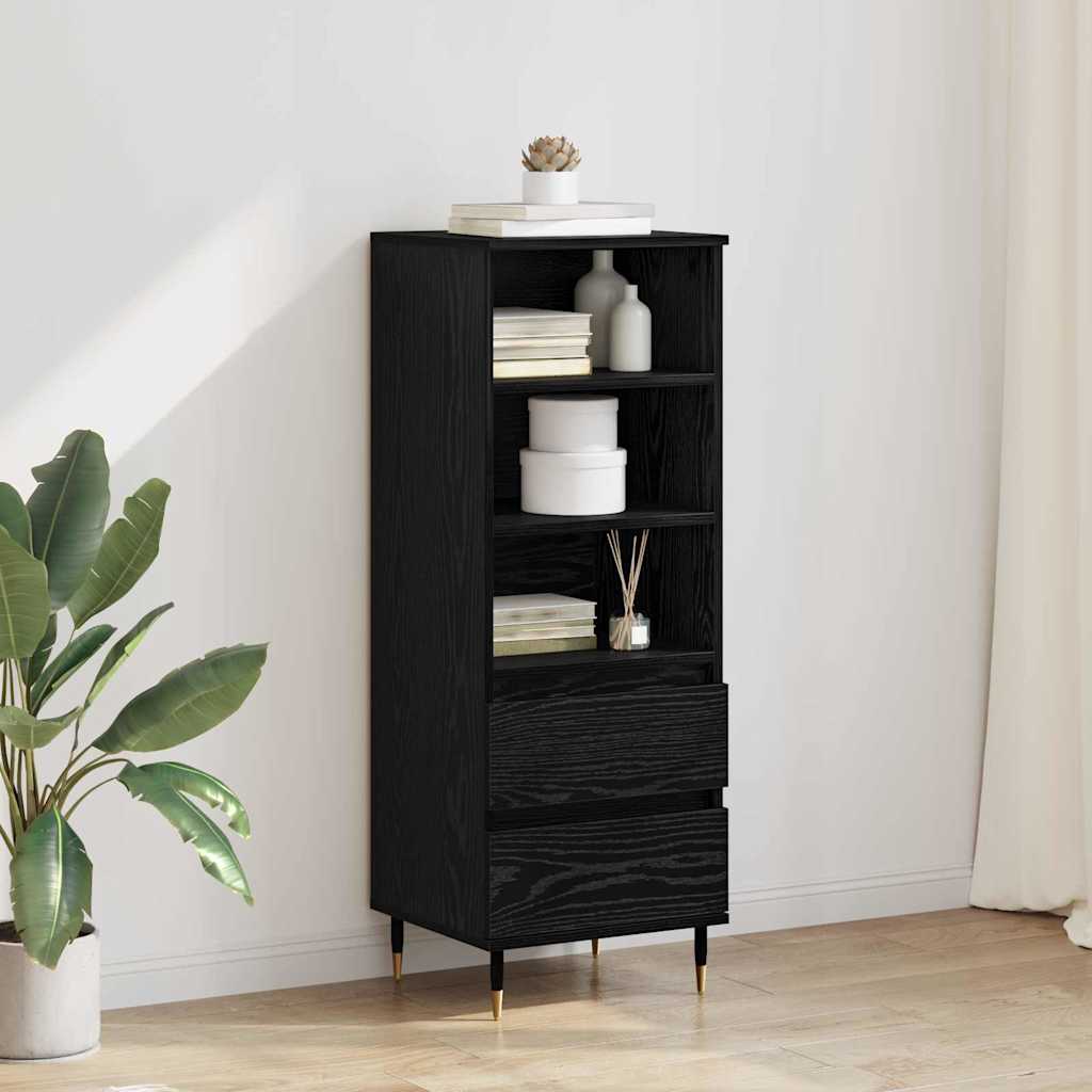 vidaXL Highboard Czarny Dąb 40 x 36 x 110 cm Materiał drewnopochodny