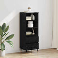 vidaXL Highboard Czarny Dąb 40 x 36 x 110 cm Materiał drewnopochodny