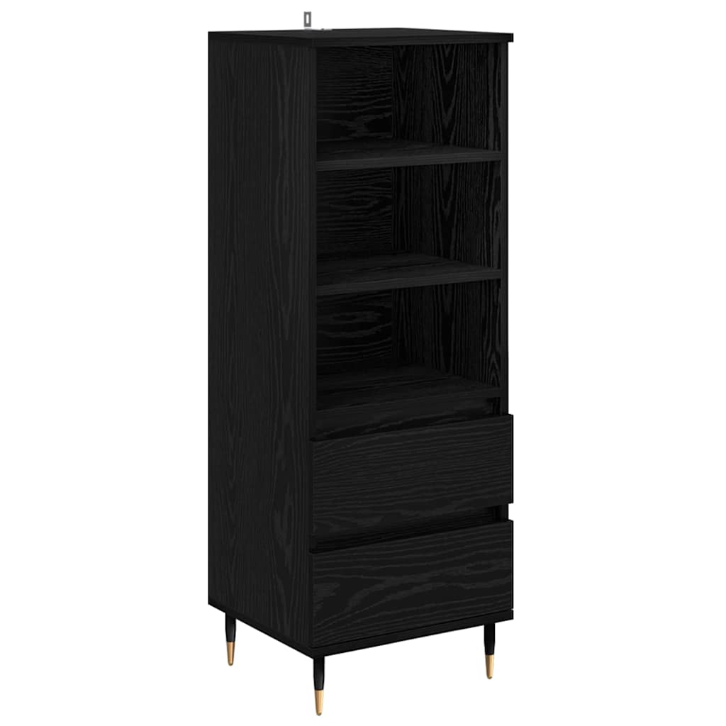 vidaXL Highboard Czarny Dąb 40 x 36 x 110 cm Materiał drewnopochodny