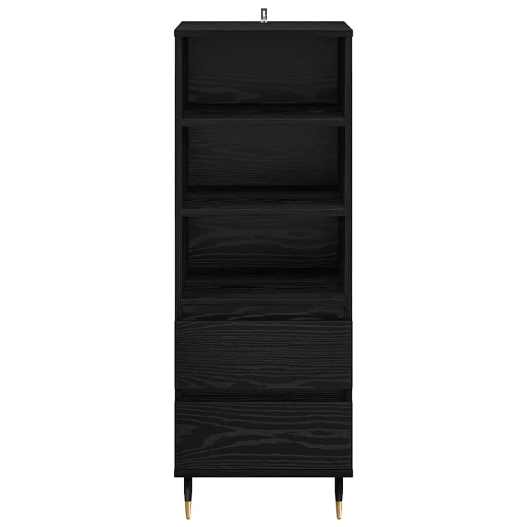 vidaXL Highboard Czarny Dąb 40 x 36 x 110 cm Materiał drewnopochodny