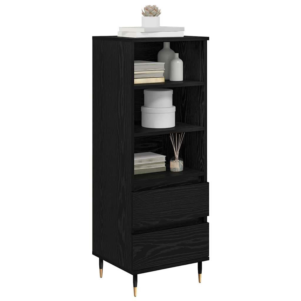 vidaXL Highboard Czarny Dąb 40 x 36 x 110 cm Materiał drewnopochodny