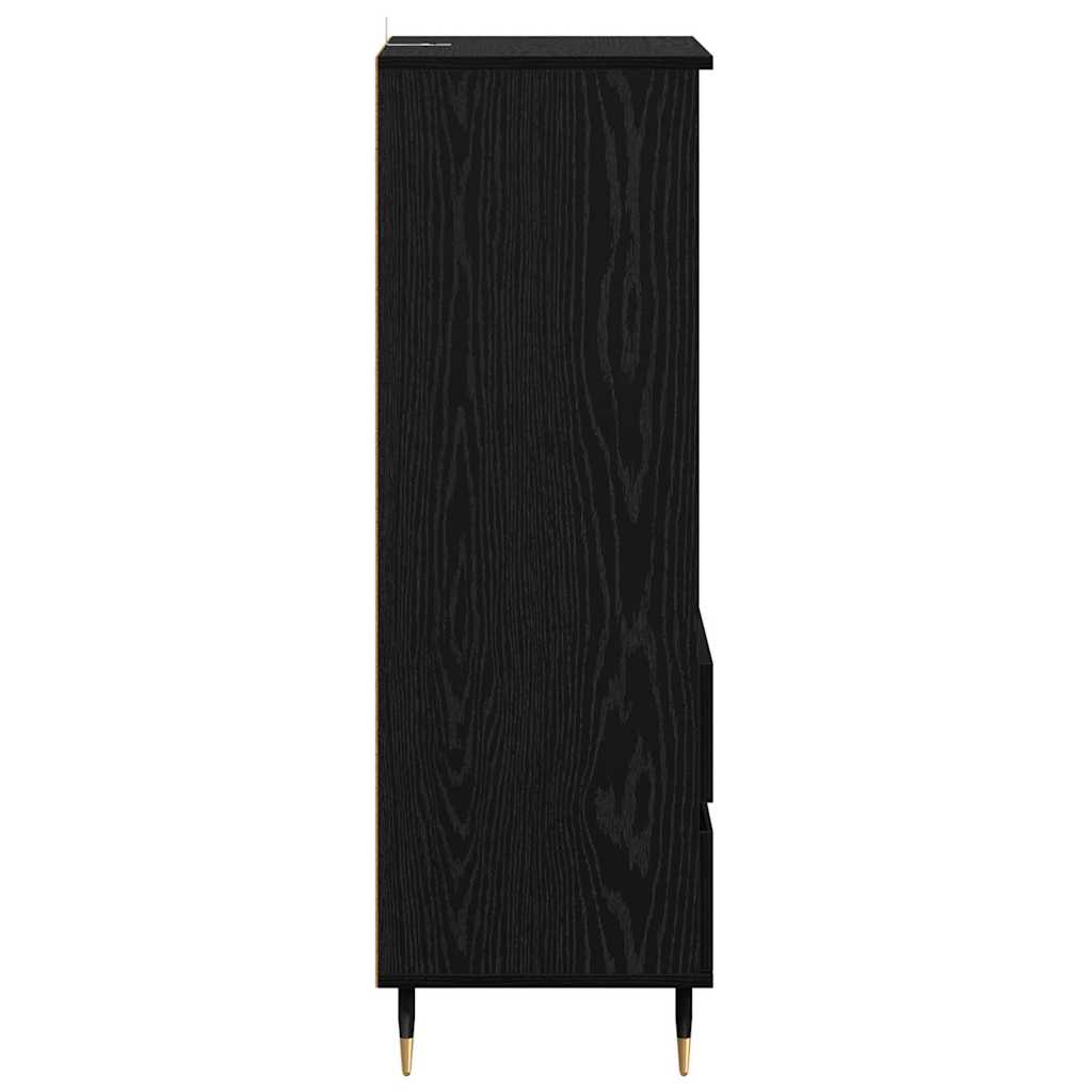 vidaXL Highboard Czarny Dąb 40 x 36 x 110 cm Materiał drewnopochodny