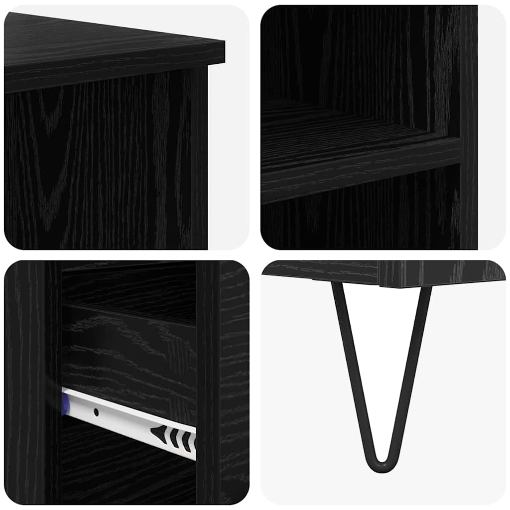 vidaXL Highboard Czarny Dąb 40 x 36 x 110 cm Materiał drewnopochodny