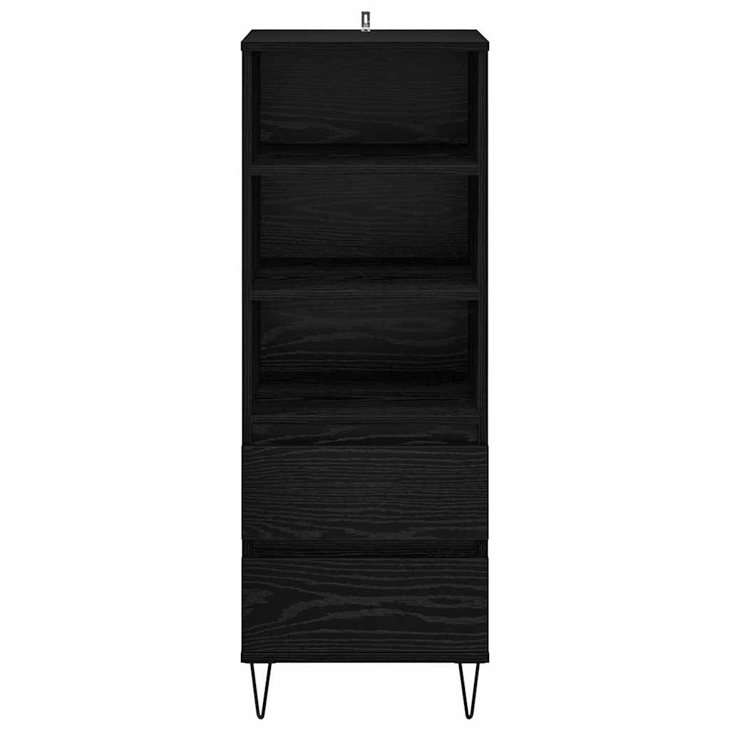 vidaXL Highboard Czarny Dąb 40 x 36 x 110 cm Materiał drewnopochodny
