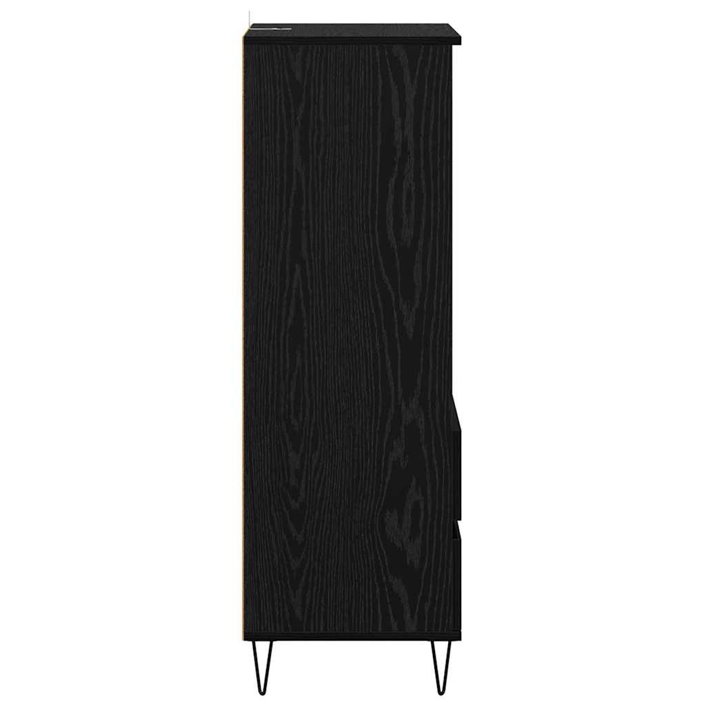vidaXL Highboard Czarny Dąb 40 x 36 x 110 cm Materiał drewnopochodny