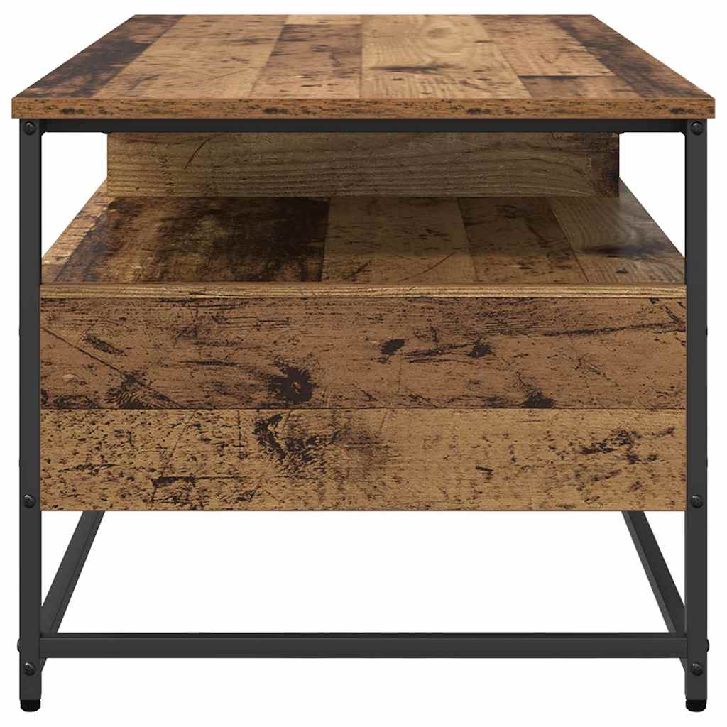 vidaXL Stolik kawowy z szufladą Stare drewno 100 x 51 x 45 cm