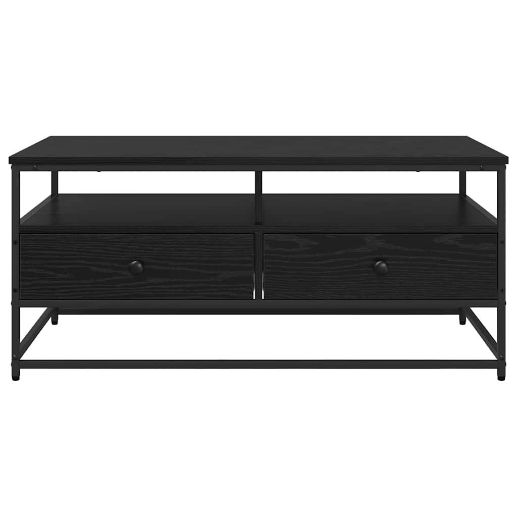 vidaXL Stolik kawowy z szufladą Czarny Dąb 100 x 51 x 45 cm