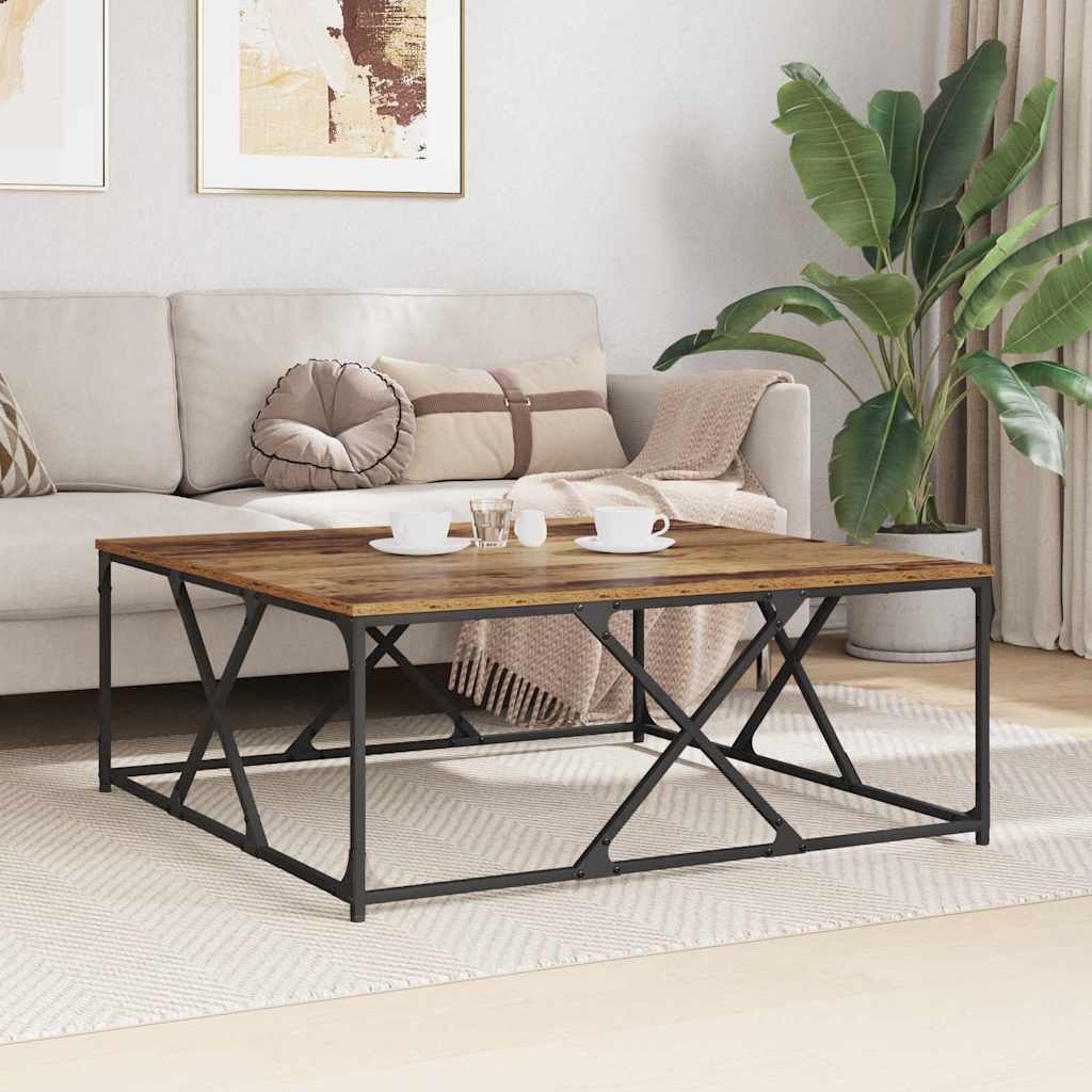 vidaXL Stolik kawowy Stare drewno 100 x 100 x 40 cm