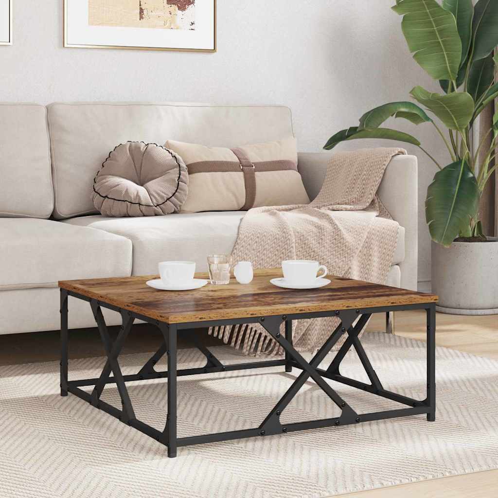 vidaXL Stolik kawowy Stare drewno 70 x 70 x 30 cm