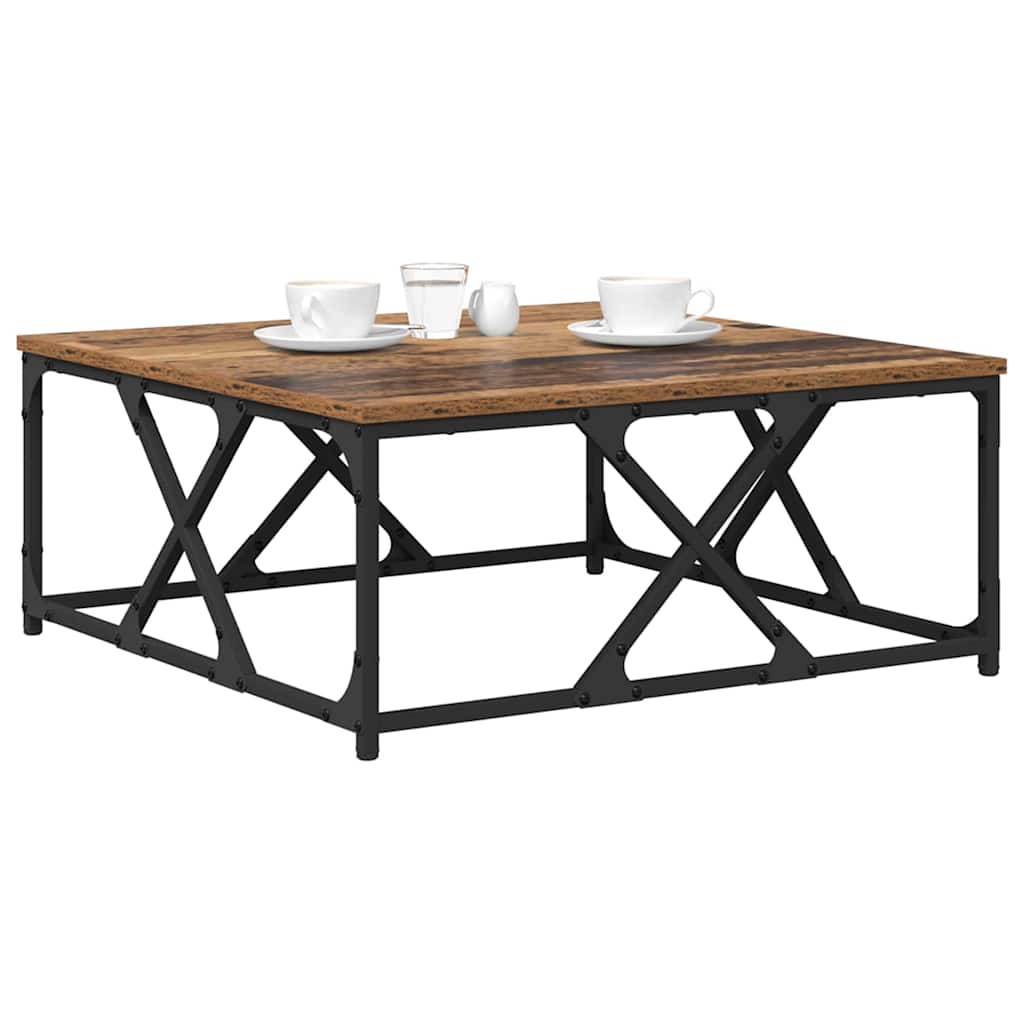 vidaXL Stolik kawowy Stare drewno 70 x 70 x 30 cm