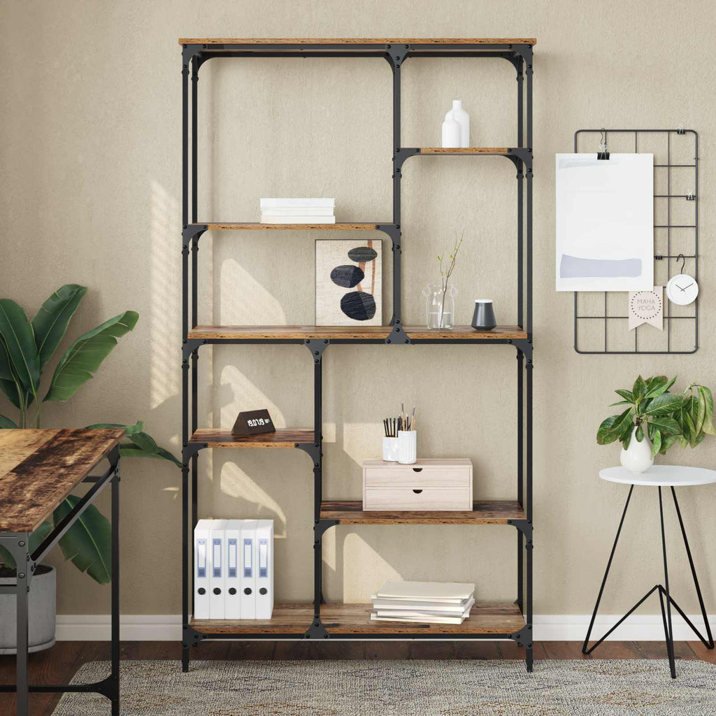 vidaXL Półka na książki Stare drewno 99 x 35,5 x 176 cm